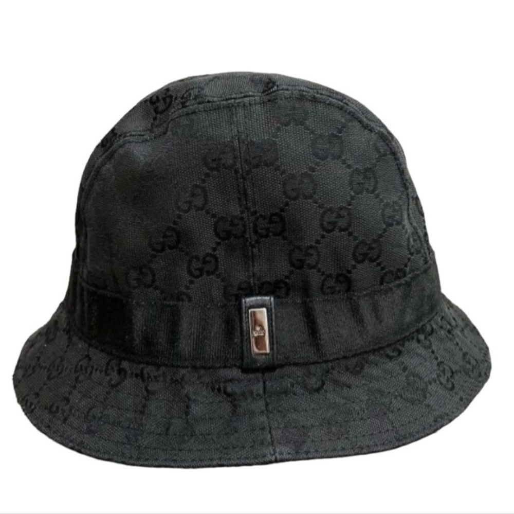 GUCCI GG Monogram Bucket Hat M Black UNISEX